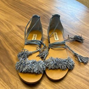STEVE MADDEN size 7.5 blue lace up sandals
